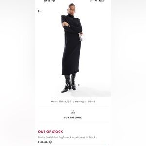 Turtleneck Maxi Dress Black NWT